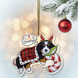 Load image into Gallery viewer, Ornanament Christmas Dog, Bernedoodle Ornament